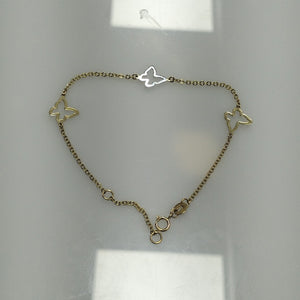 PULSERA ESPECIAL C MARIPOSAS 14K 18 CM 1.7 GR (NUEVO)