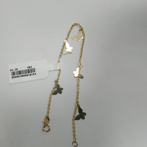 PULSERA ESPECIAL CON MARIPOSAS 14K 18 CM 2.1 GR (NUEVO)