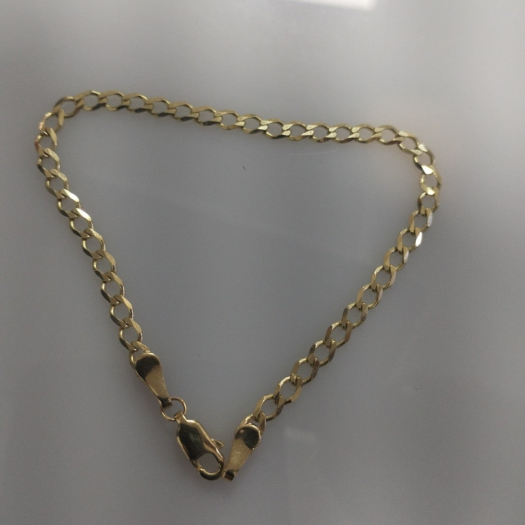 PULSERA TEJIDO BARBADA 14K 18 CM 3.4 GR (NUEVO)