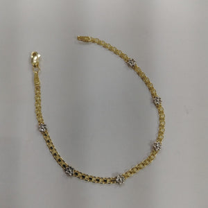 PULSERA ESPECIAL C FLORES 14K 18 CM 3 GR (NUEVO)