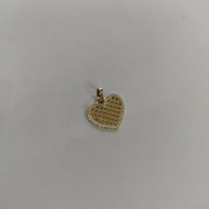 DIJE TEJIDO CORAZON CON CERCO DE CIRCONIAS 14K 1.1 GR (NUEVO)