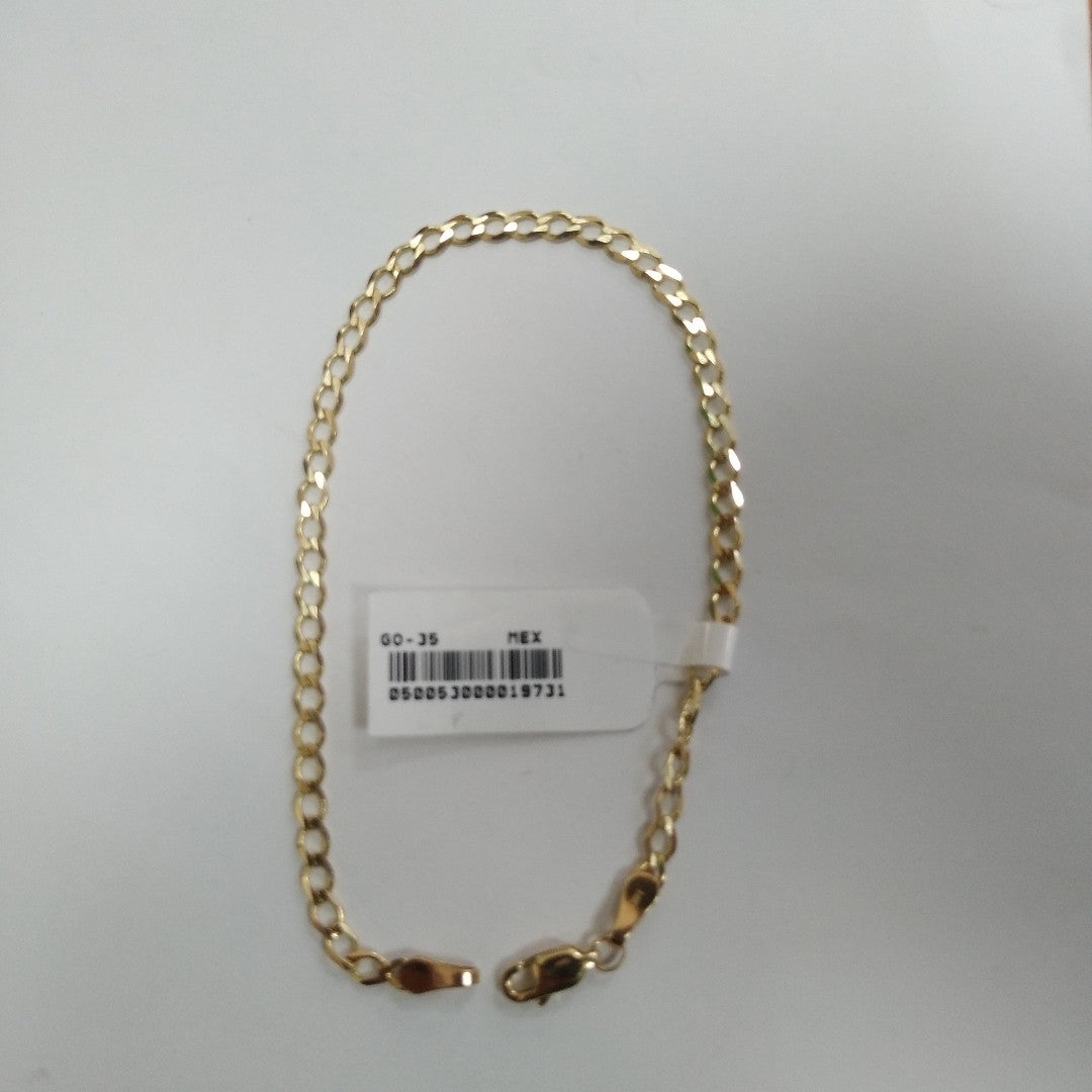 PULSERA TEJIDO BARBADA 14K 21 CM 3.8 GR (NUEVO)
