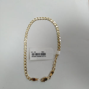 PULSERA TEJIDO BARBADA 14K 21 CM 3.8 GR (NUEVO)