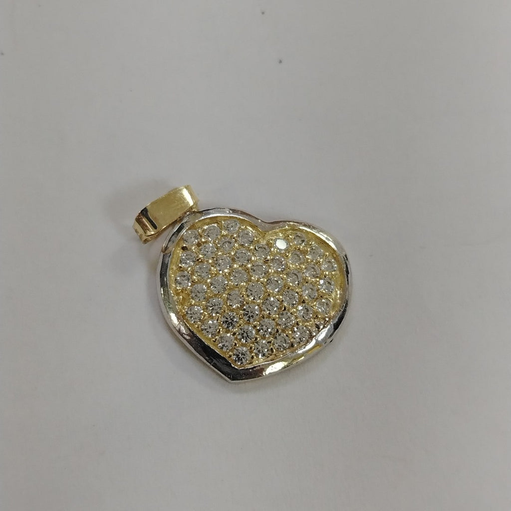 DIJE CORAZON CON CIRCONIAS 14K 1.8 GR (NUEVO)