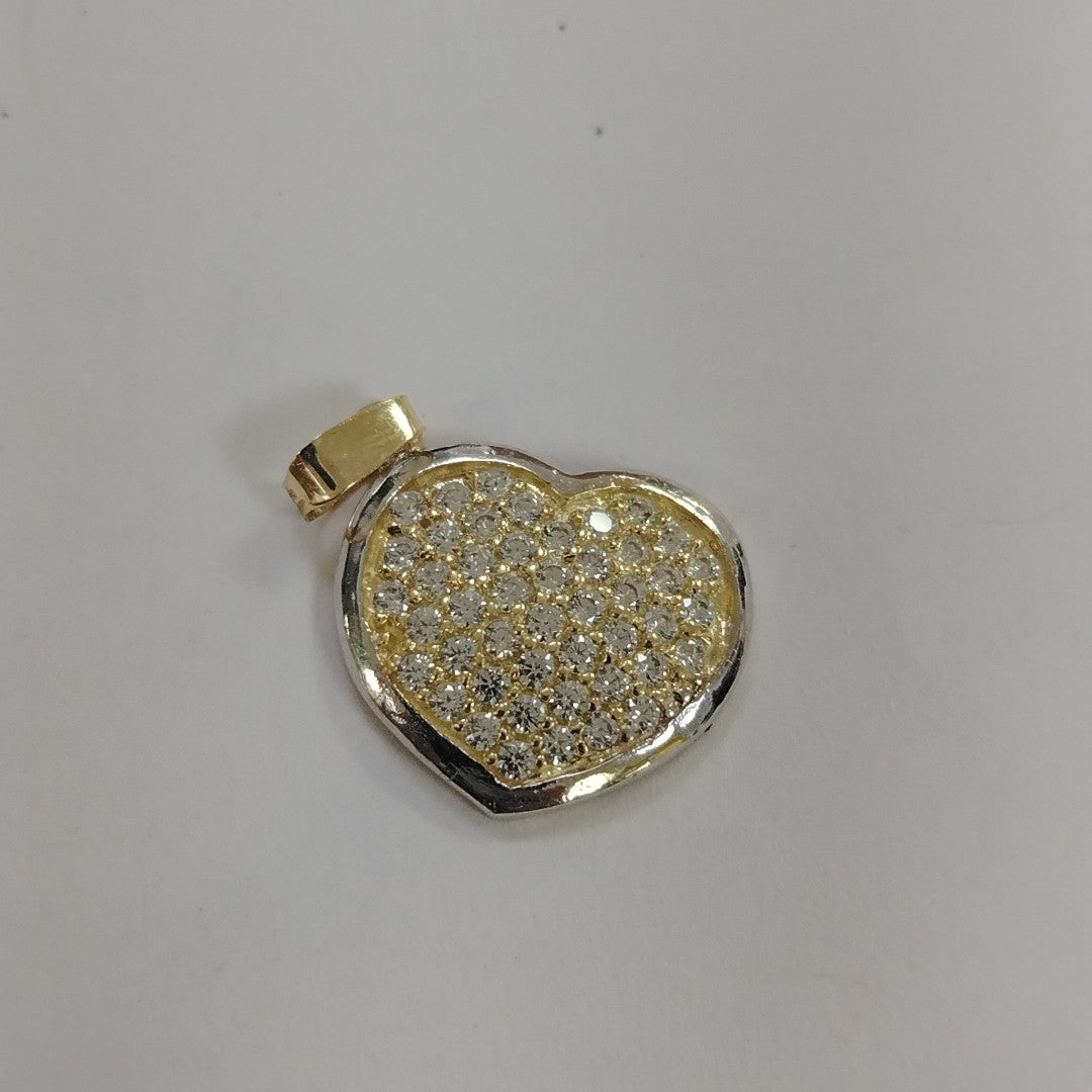 DIJE CORAZON CON CIRCONIAS 14K 1.8 GR (NUEVO)