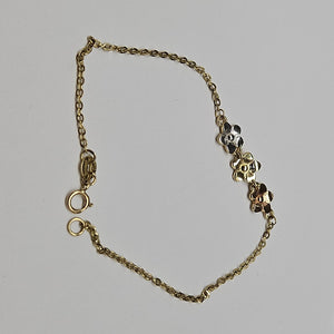 PULSERA TEJIDO ESPECIAL FIG FLORES 14K 18 CM 2.1 GR (NUEVO)