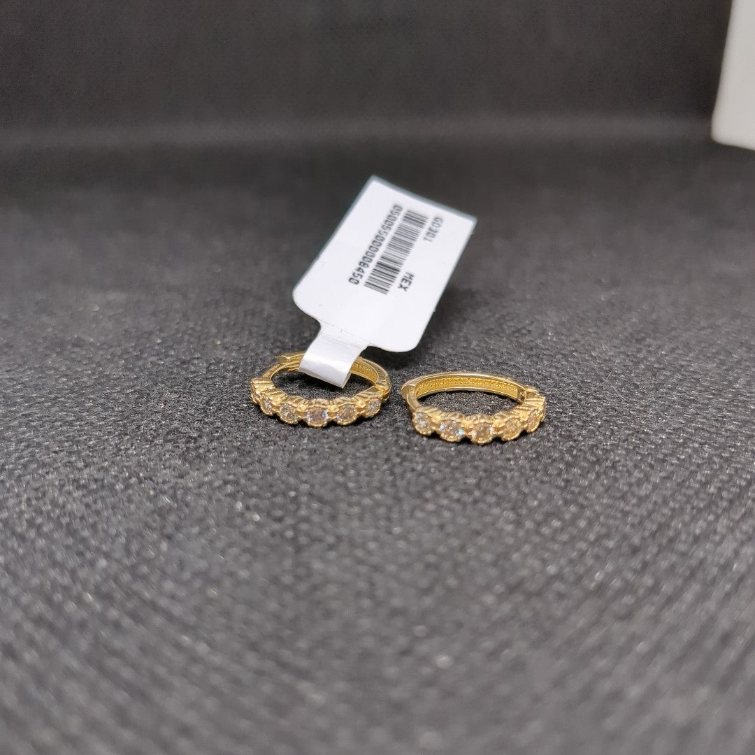 ARETES ARRACADA C CIRCONIAS 14K 2.1 GR (NUEVO)