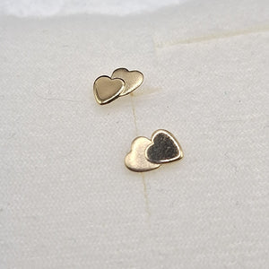 BROQUELES BROQUEL CORAZON DOBLE 14K 0.2171 GR (NUEVO)