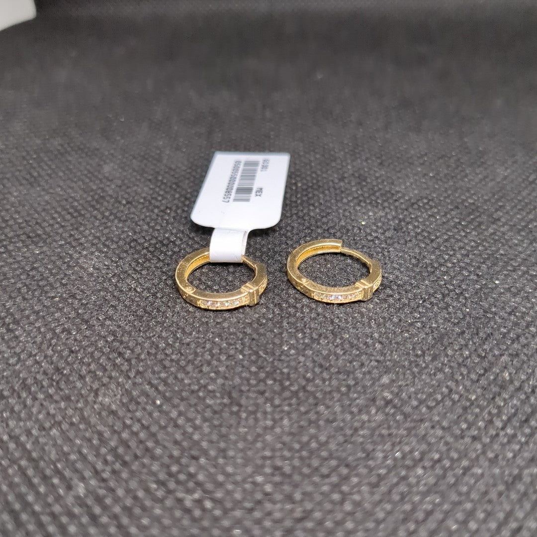 ARETES HUGGIES C CIRCONIA 14K 2 GR (NUEVO)