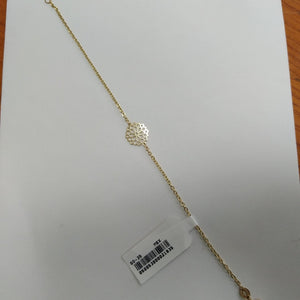 PULSERA TEJIDO ESPECIAL CON MANDALA 14K 18 CM 1.3 GR (NUEVO)