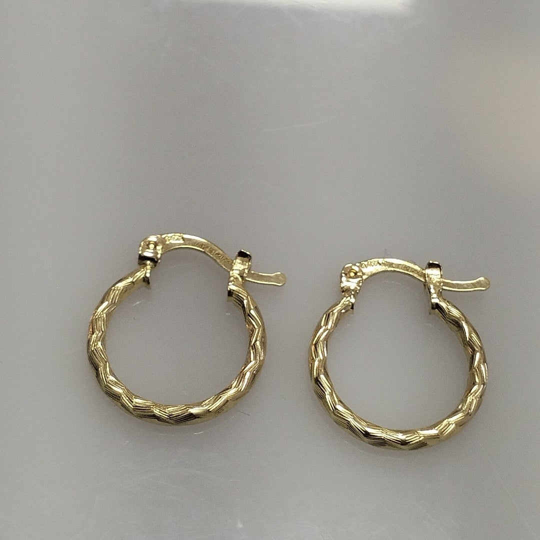 ARETES ARRACADAS TRENZADAS 14K 18 1.6 GR (NUEVO)