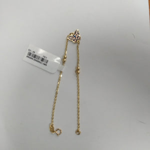 PULSERA TEJIDO ESPECIAL MARIPOSA CON ESMALTE 14K 18 CM 1.8 GR (NUEVO)