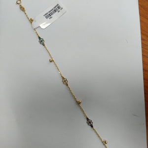 PULSERA ESPECIAL CON TREBOL 14K 18 CM 1.8 GR (NUEVO)
