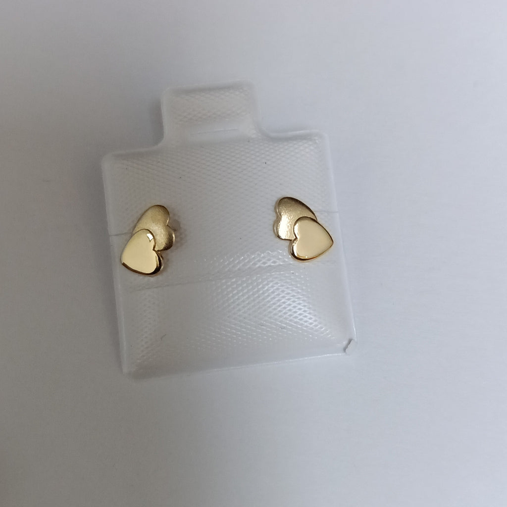 BROQUELES BROQUEL CORAZON DOBLE 14K 0.2171 GR (NUEVO)