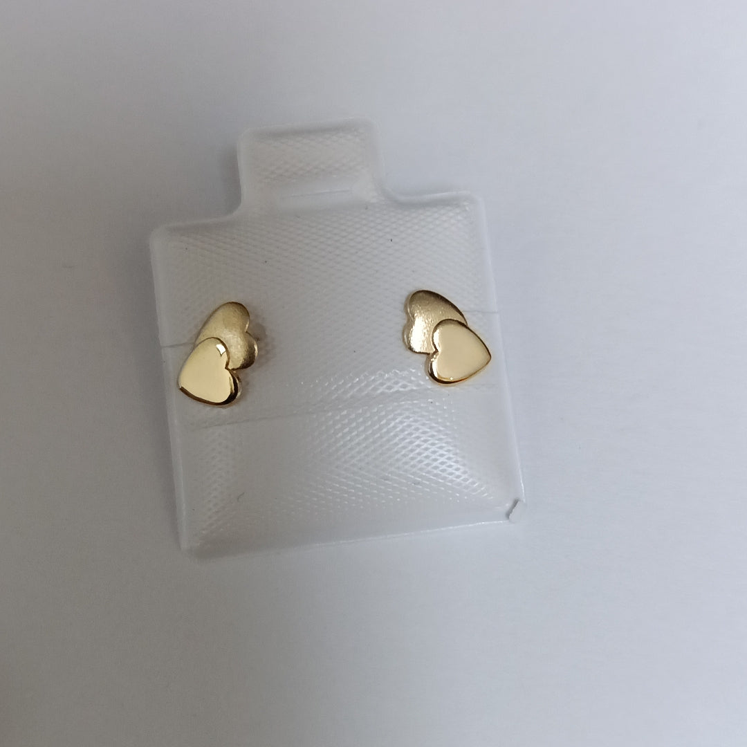 BROQUELES BROQUEL CORAZON DOBLE 14K 0.2171 GR (NUEVO)
