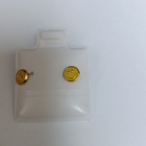 BROQUELES BROQUEL FIG SONRISA ESMALTE AMARILLO 14K 0.2074 GR (NUEVO)