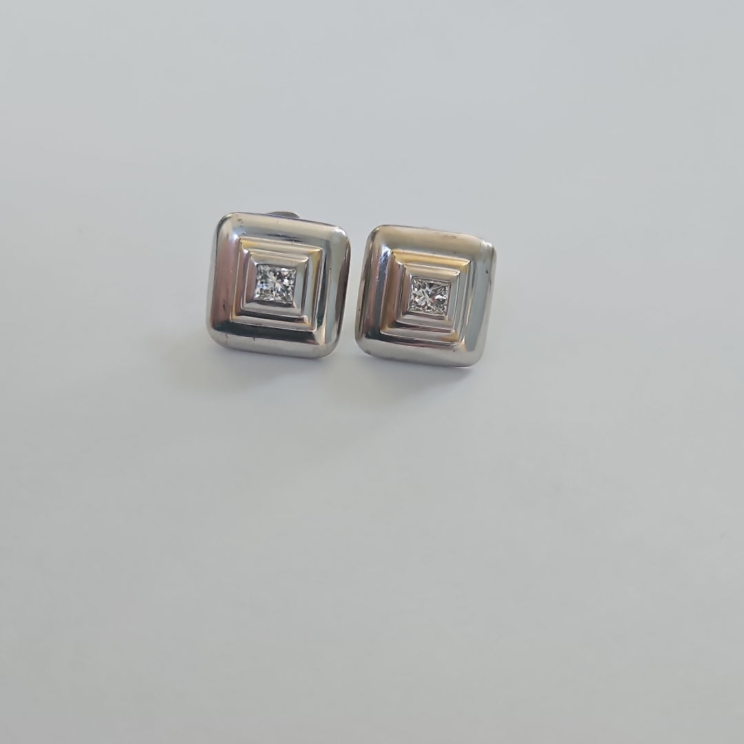 BROQUELES PAR ORO BLANCO 14 K 7,10 GRMS (SEMINUEVO)