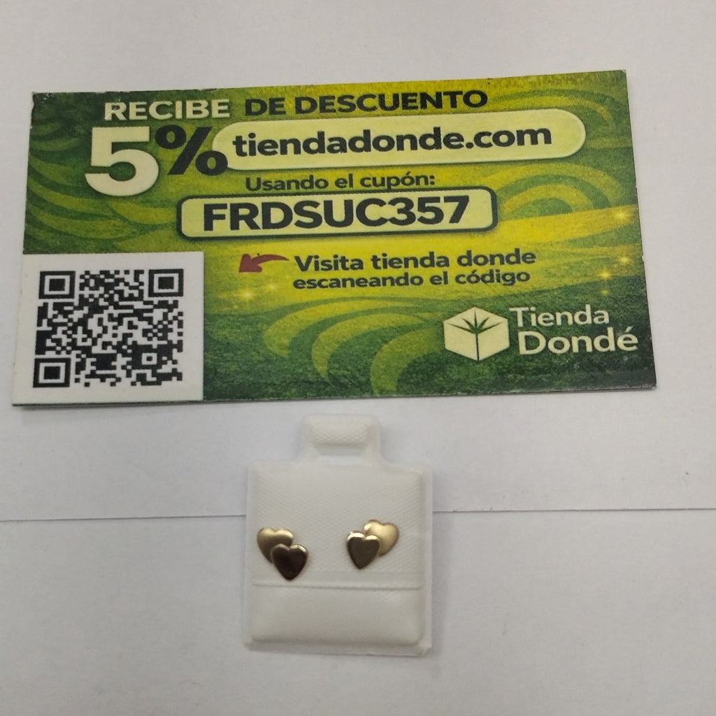 BROQUELES BROQUEL CORAZON DOBLE 14K 0.2171 GR (NUEVO)