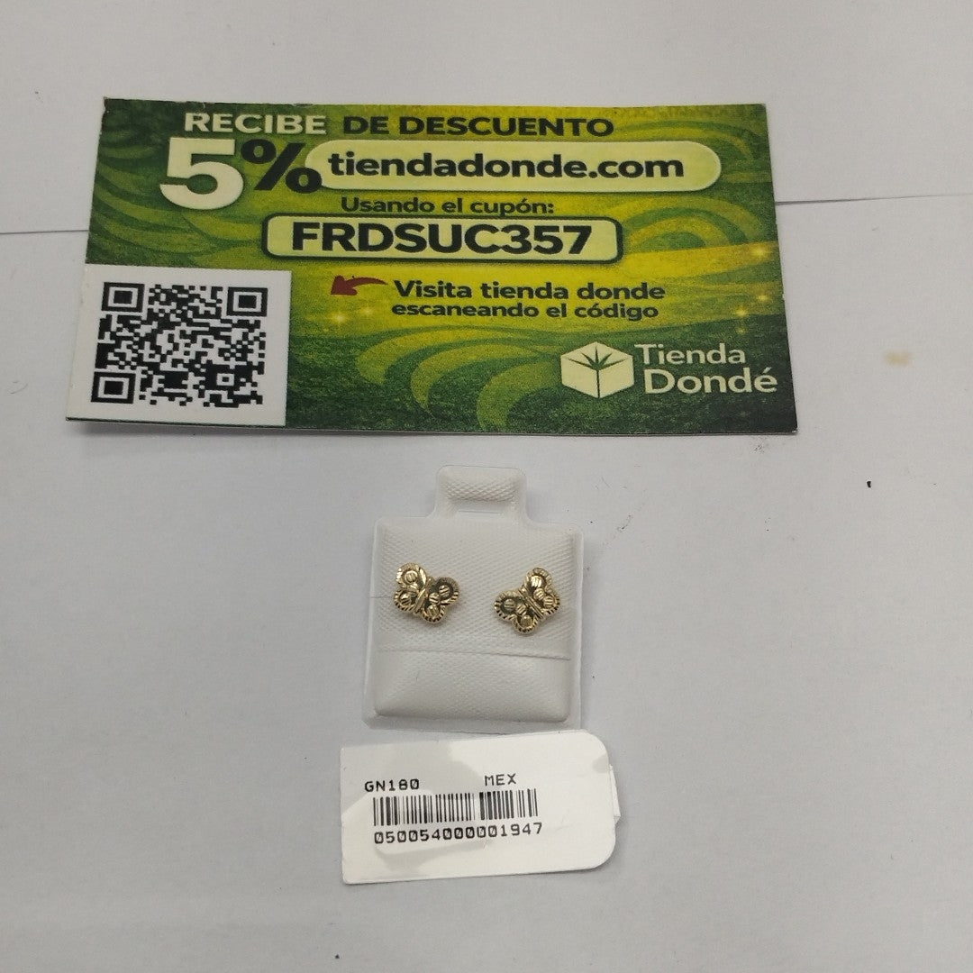 BROQUELES BROQUEL FIG MARIPOSA 14K 0.2668 GR (NUEVO)