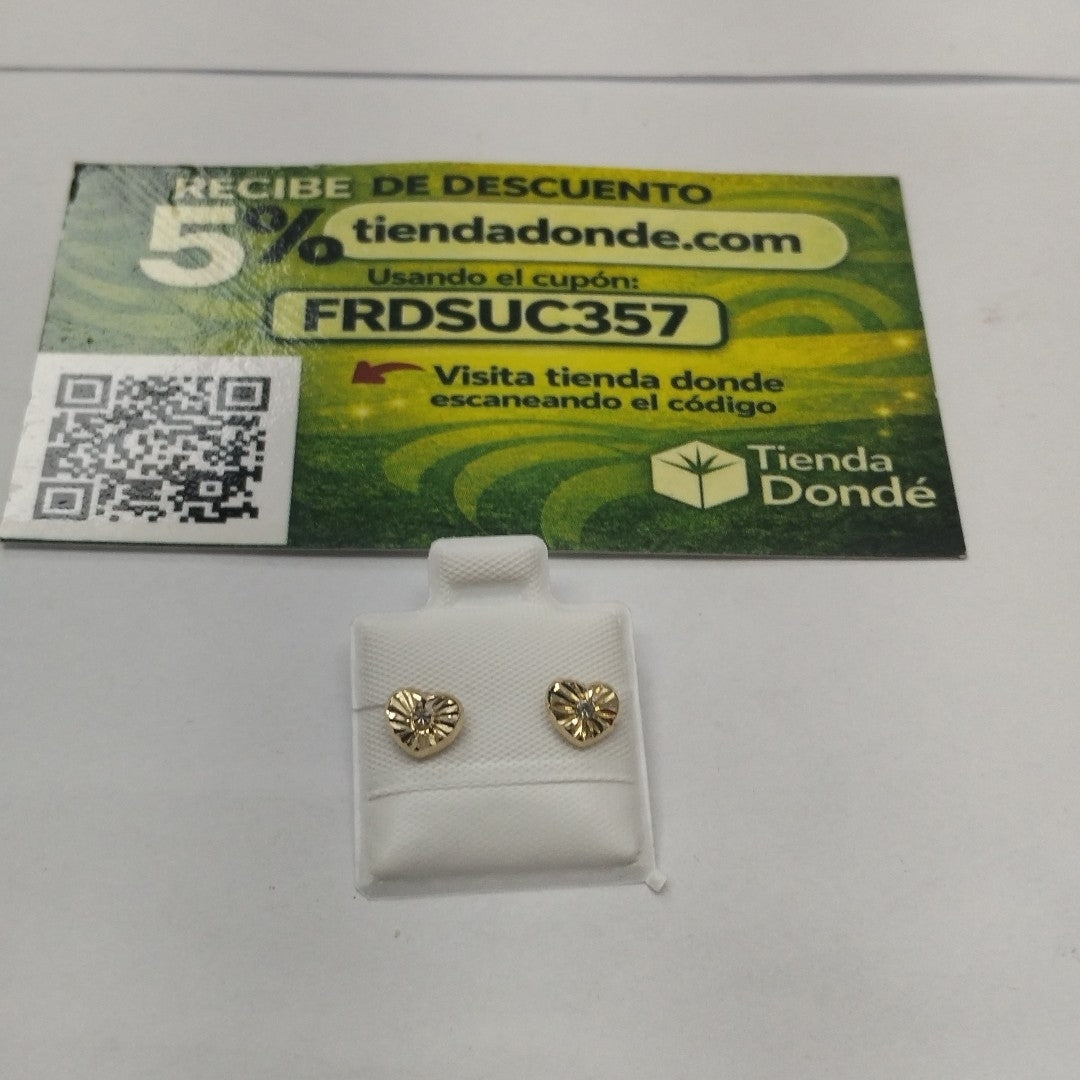 BROQUELES BROQUEL FIG CORAZON C CIRCONIA 14K 0.2603 GR (NUEVO)