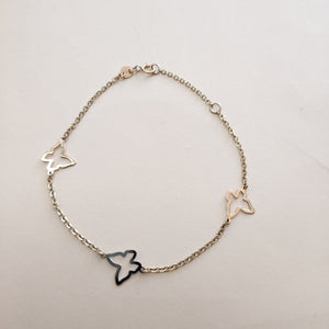 PULSERA ESPECIAL C MARIPOSAS 14K 18 CM 1.7 GR (NUEVO)