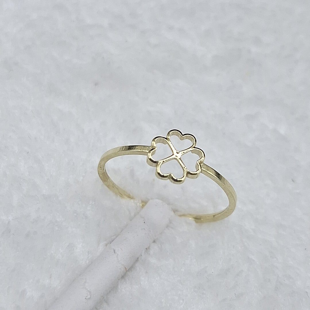 ANILLOS ANILLITO FIG TREBOL 4 HOJAS 10K TALLA 8 0.8 GR (NUEVO)
