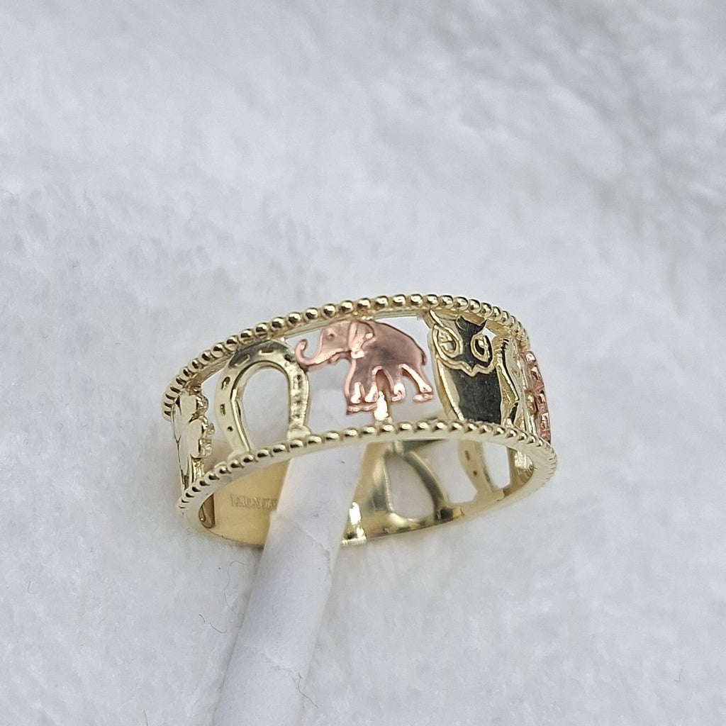 ANILLOS ARGOLLA DE LA SUERTE 10K TALLA 8 2.9 GR (NUEVO)