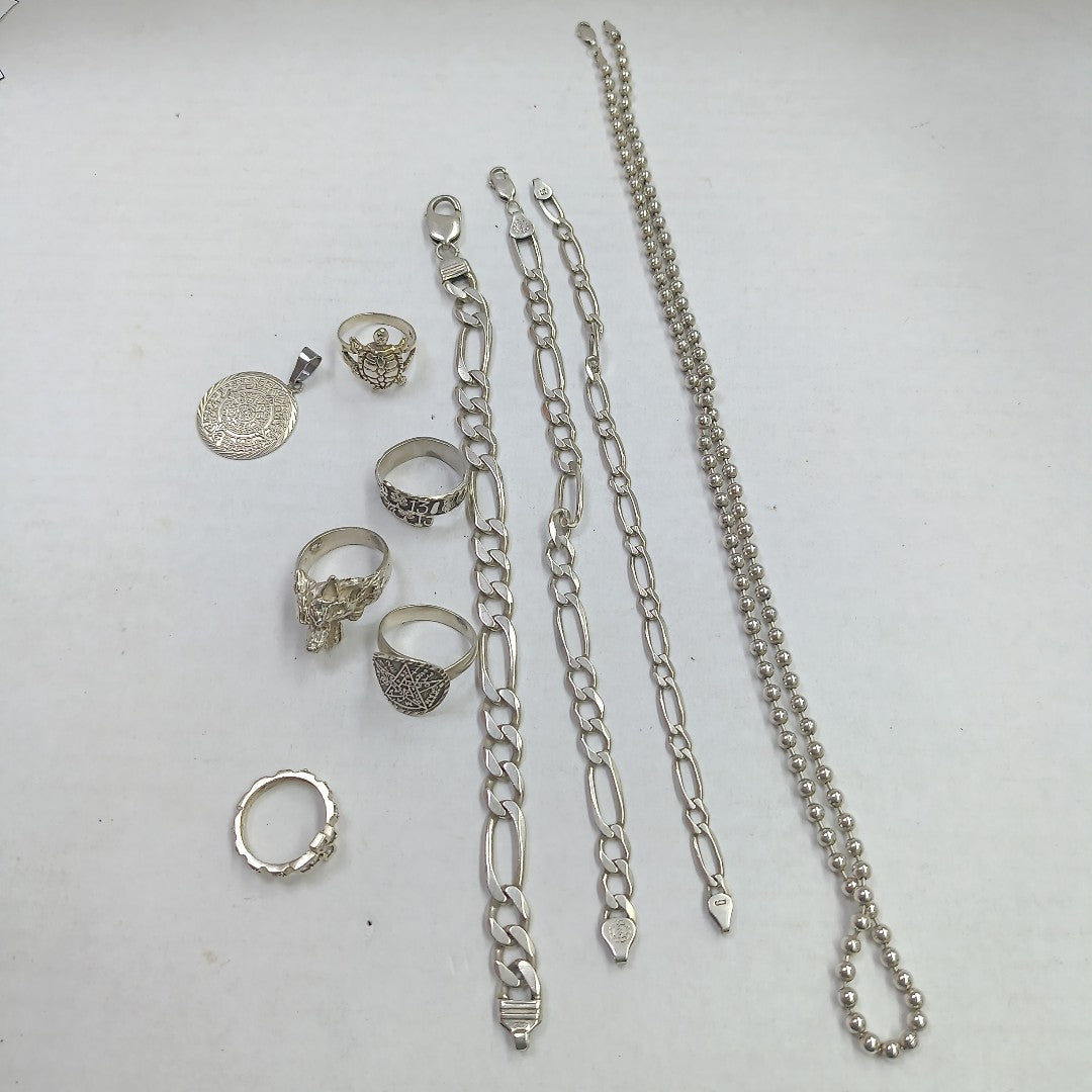 ANILLITO, ANILLO, CADENA, DIJE, PULSERA PLATA 98 GRMS (SEMINUEVO)