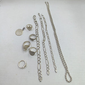 ANILLITO, ANILLO, CADENA, DIJE, PULSERA PLATA 98 GRMS (SEMINUEVO)