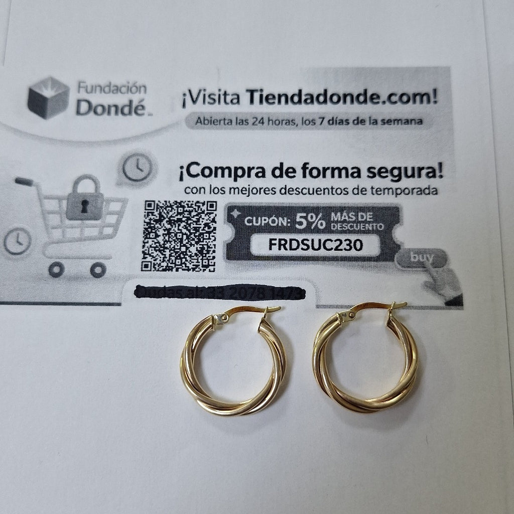 ARRACADAS PAR ORO 10 K 2 GRMS (SEMINUEVO)