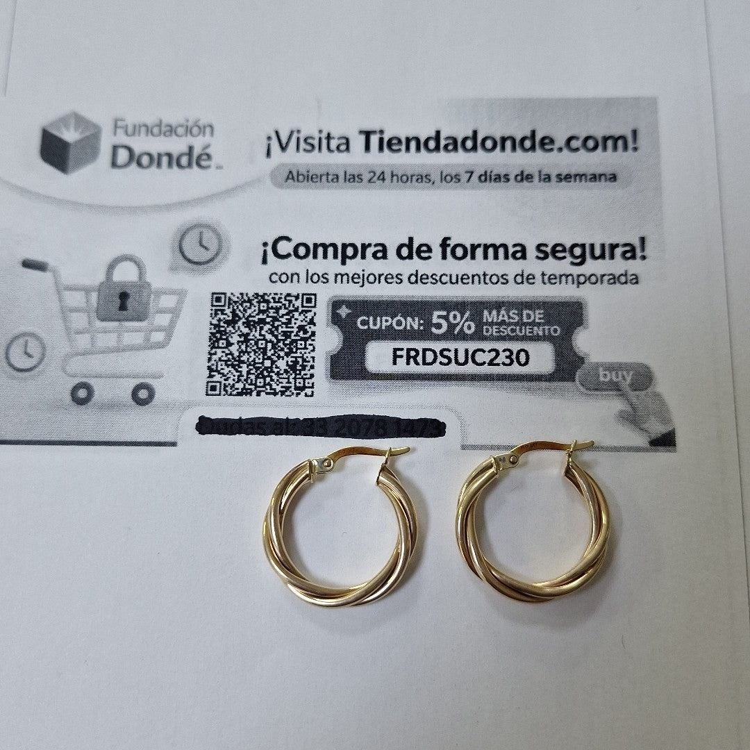 ARRACADAS PAR ORO 10 K 2 GRMS (SEMINUEVO)