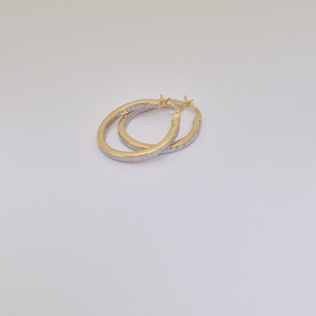 ARRACADAS PAR ORO, ORO COMBINADO 14 K 2.1 GRMS (SEMINUEVO)