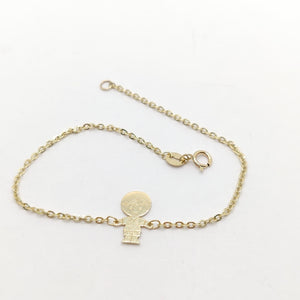PULSERA TEJIDO ESPECIAL FIG NIÑO 14K 18 CM 1.4 GR (NUEVO)