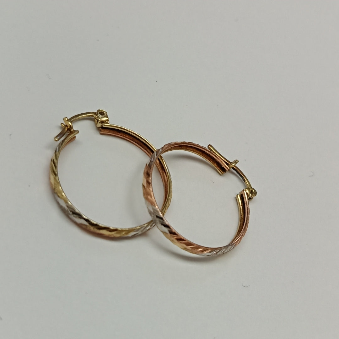 ARRACADAS PAR ORO COMBINADO 14 K 2.2 GRMS (SEMINUEVO)