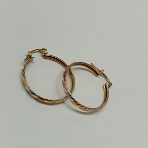 ARRACADAS PAR ORO COMBINADO 14 K 2.2 GRMS (SEMINUEVO)