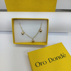 PULSERA ESP CON FIG CORAZONES 14K 18 CM 1.8 GR (NUEVO)