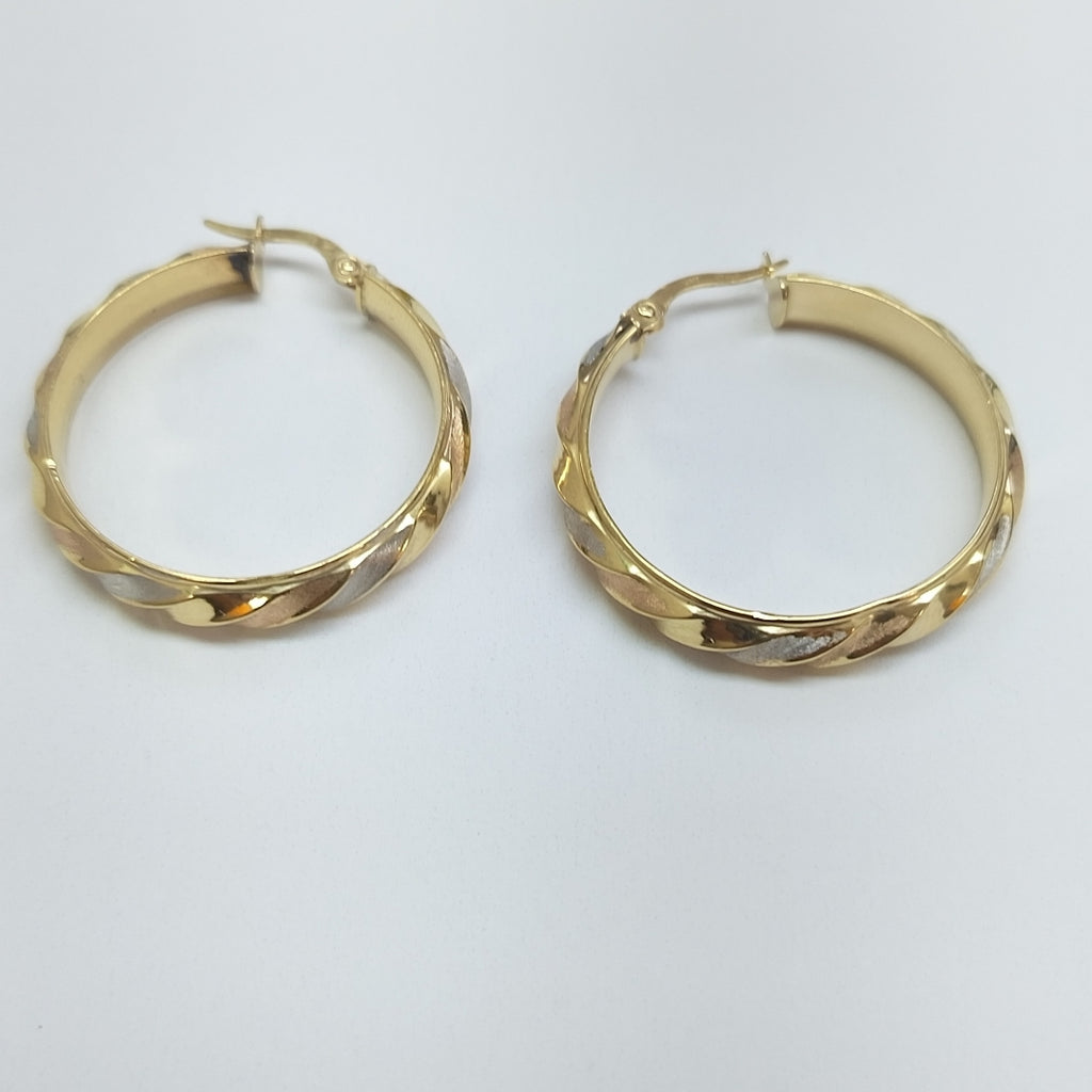 ARRACADAS PAR ORO COMBINADO 14 K 3,50 GRMS (SEMINUEVO)