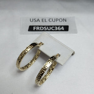 ARETES TEJIDO ARRACADA CON GRECAS 14K 2.7 GR (NUEVO)