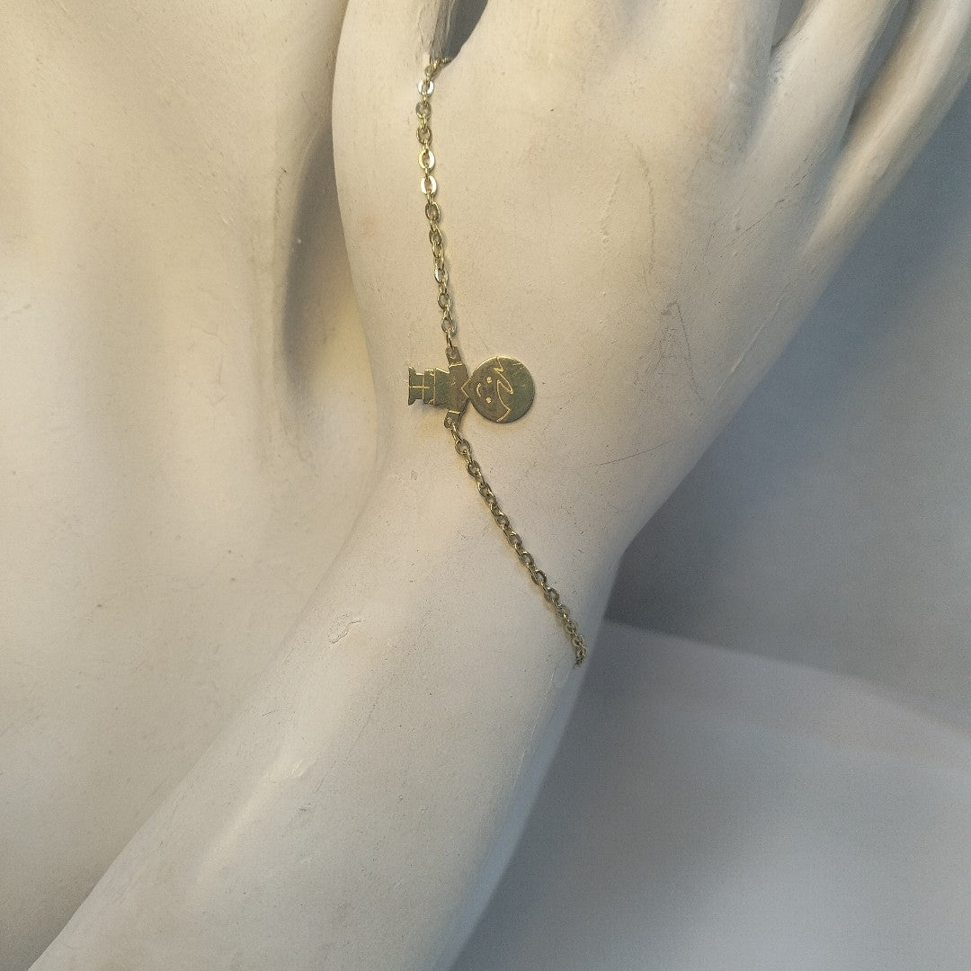 PULSERA TEJIDO ESPECIAL FIG NIÑO 14K 18 CM 1.4 GR (NUEVO)