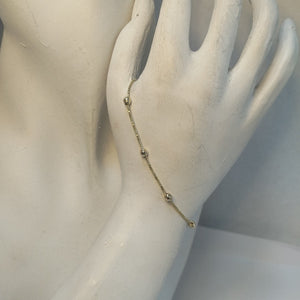 PULSERA ESPECIAL CON BOLITAS 14K 18 CM 1.5 GR (NUEVO)
