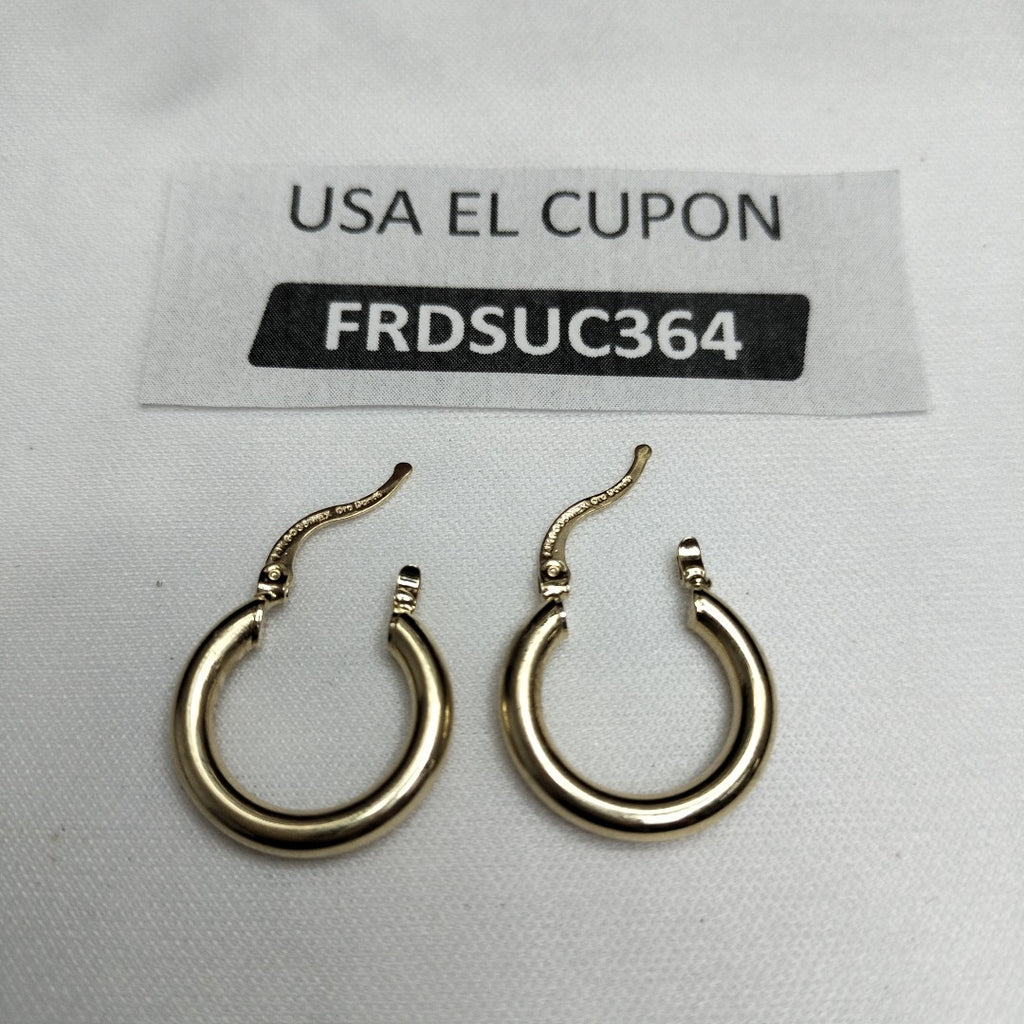 ARETES TEJIDO ARRACADAS LISAS 14K 1.6 GR (NUEVO)