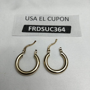 ARETES TEJIDO ARRACADAS LISAS 14K 1.6 GR (NUEVO)