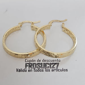 ARETES TEJIDO ARRACADA CON GRECAS 14K 2.7 GR (NUEVO)