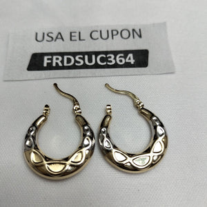ARETES ARRACADAS COMBINADAS CON INFINITO 14K 2.2 GR (NUEVO)