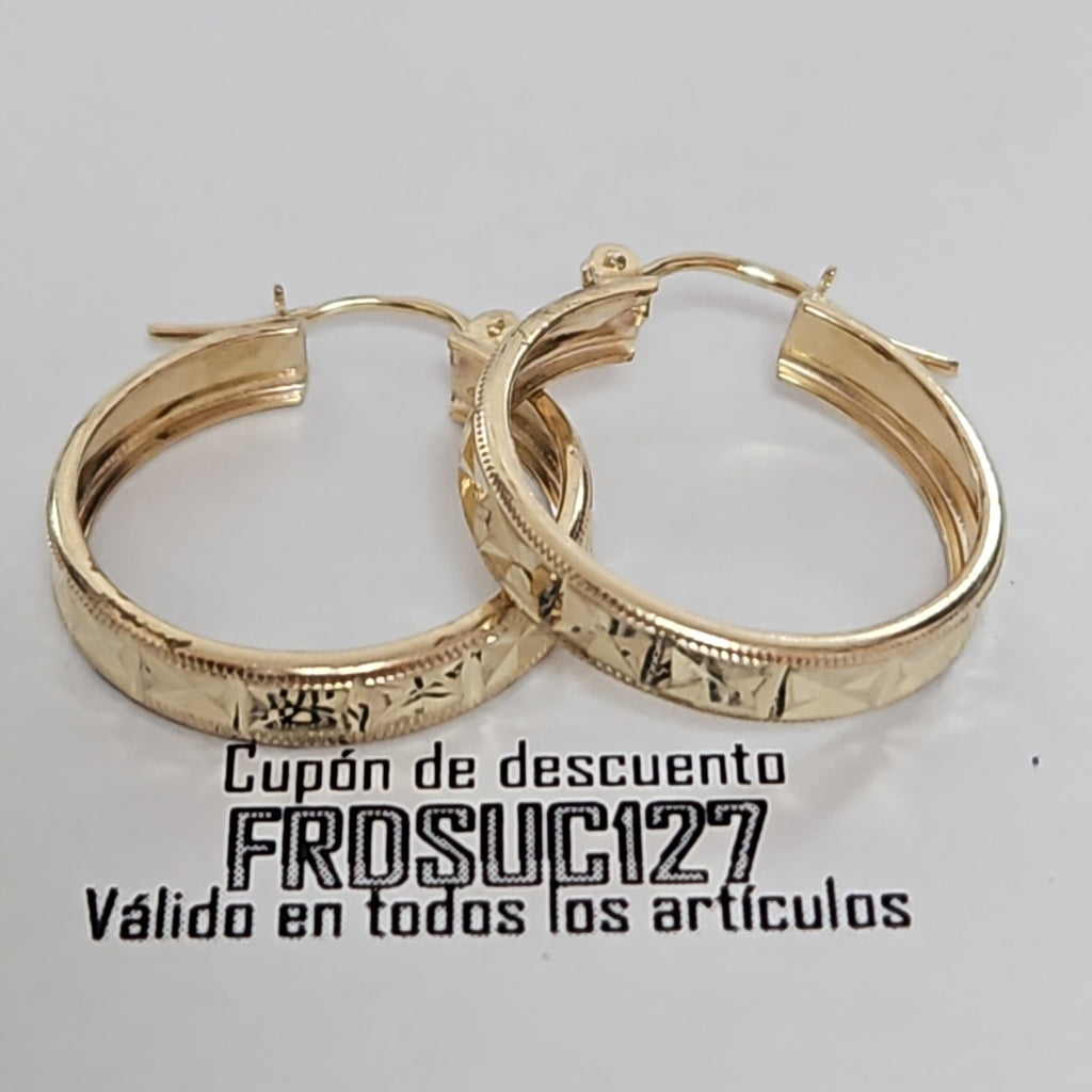 ARETES ARRACADAS LABRADAS 10K 2.4 GR (NUEVO)