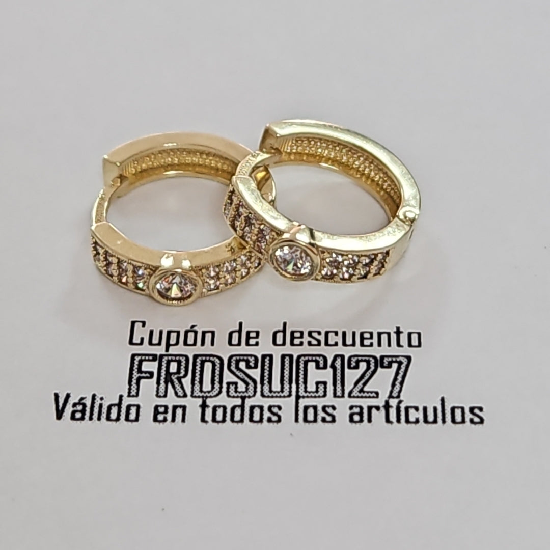 ARETES ARRACADAS C CIRCONIAS 10K 2.7 GR (NUEVO)