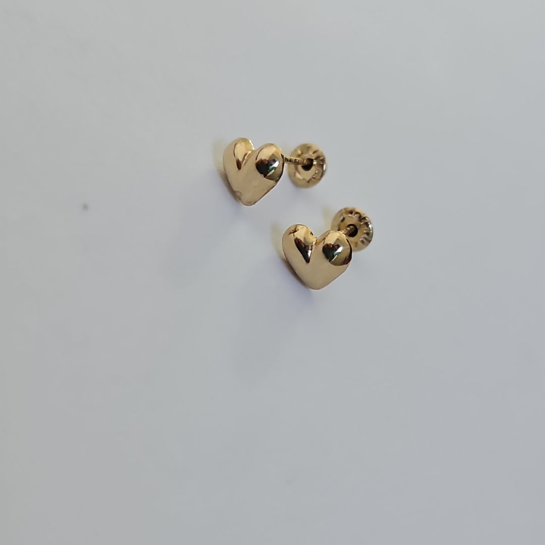 BROQUELES BROQUEL FIG CORAZON LISO 14K 0.1987 GR (NUEVO)