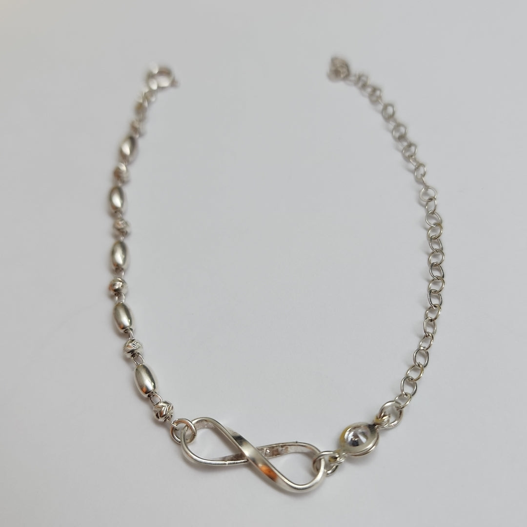 PULSERA TEJIDO ESPECIAL PLATA .925 18 CM 2.6 GR (NUEVO)