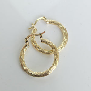 ARETES TEJIDO ARRACADA LABRADA 14K 2.7 GR (NUEVO)