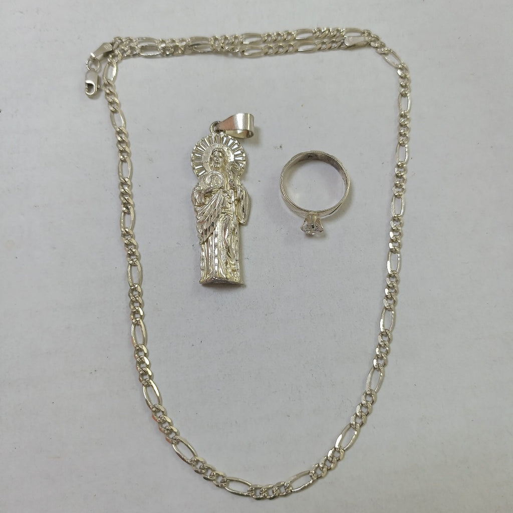 ANILLITO, CADENA, DIJE PLATA 23.5 GRMS (SEMINUEVO)